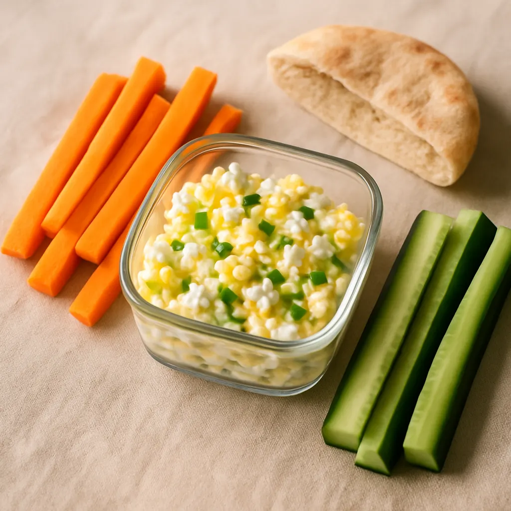 Egg and cottage cheese crunch pot
