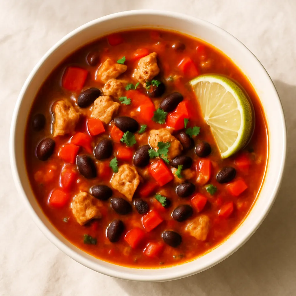 Smoky turkey & bean chilli soup