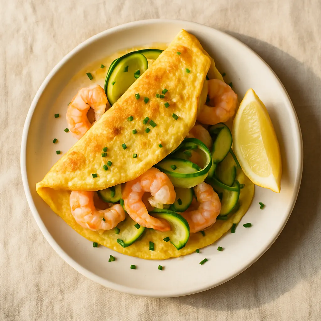 Prawn and courgette omelette