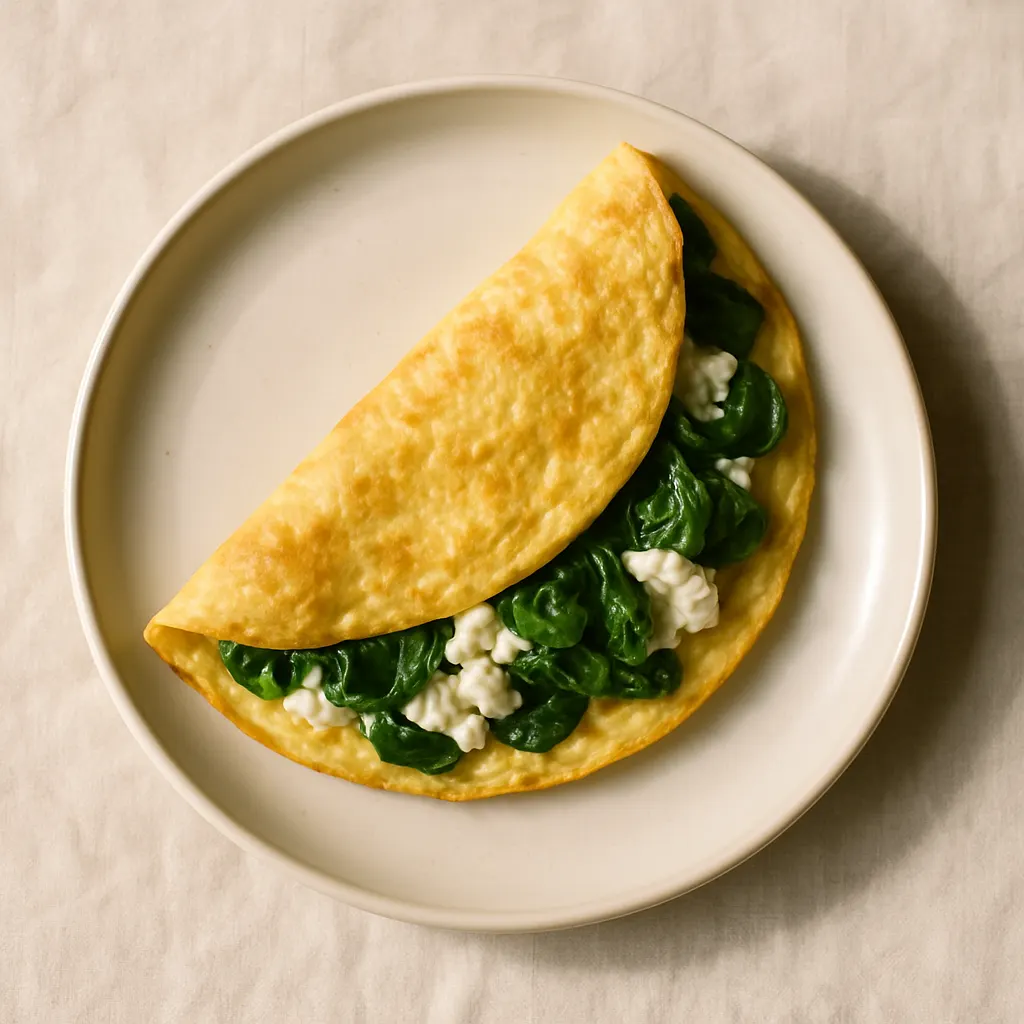Cottage cheese and spinach omelette